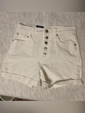 Gap White High-Rise Button-Fly Denim Shorts